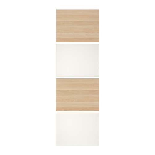 MEHAMN - 4 panels for sliding door frame, white stained oak effect/white, 75x236 cm | IKEA Taiwan Online - PE724949_S4