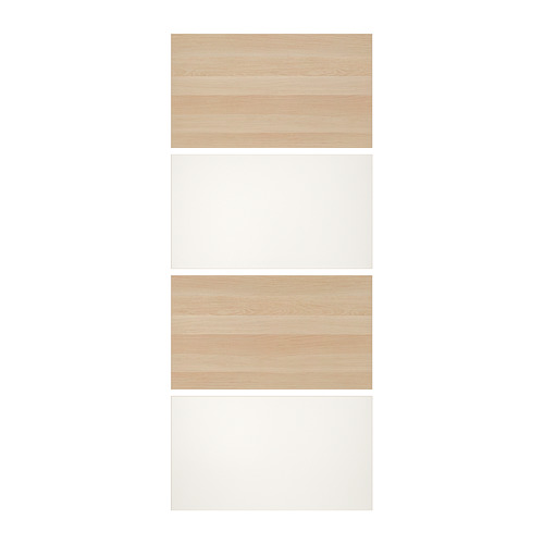 MEHAMN - 4 panels for sliding door frame, white stained oak effect/white, 100x236 cm | IKEA Taiwan Online - PE724947_S4