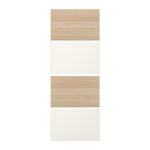 MEHAMN - 4 panels for sliding door frame, white stained oak effect/white, 75x201 cm | IKEA Taiwan Online - PE724948_S4