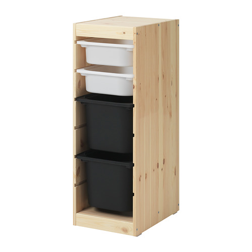 TROFAST - 收納組合附收納盒, 染白松木 白色/黑色 | IKEA 線上購物 - PE769041_S4