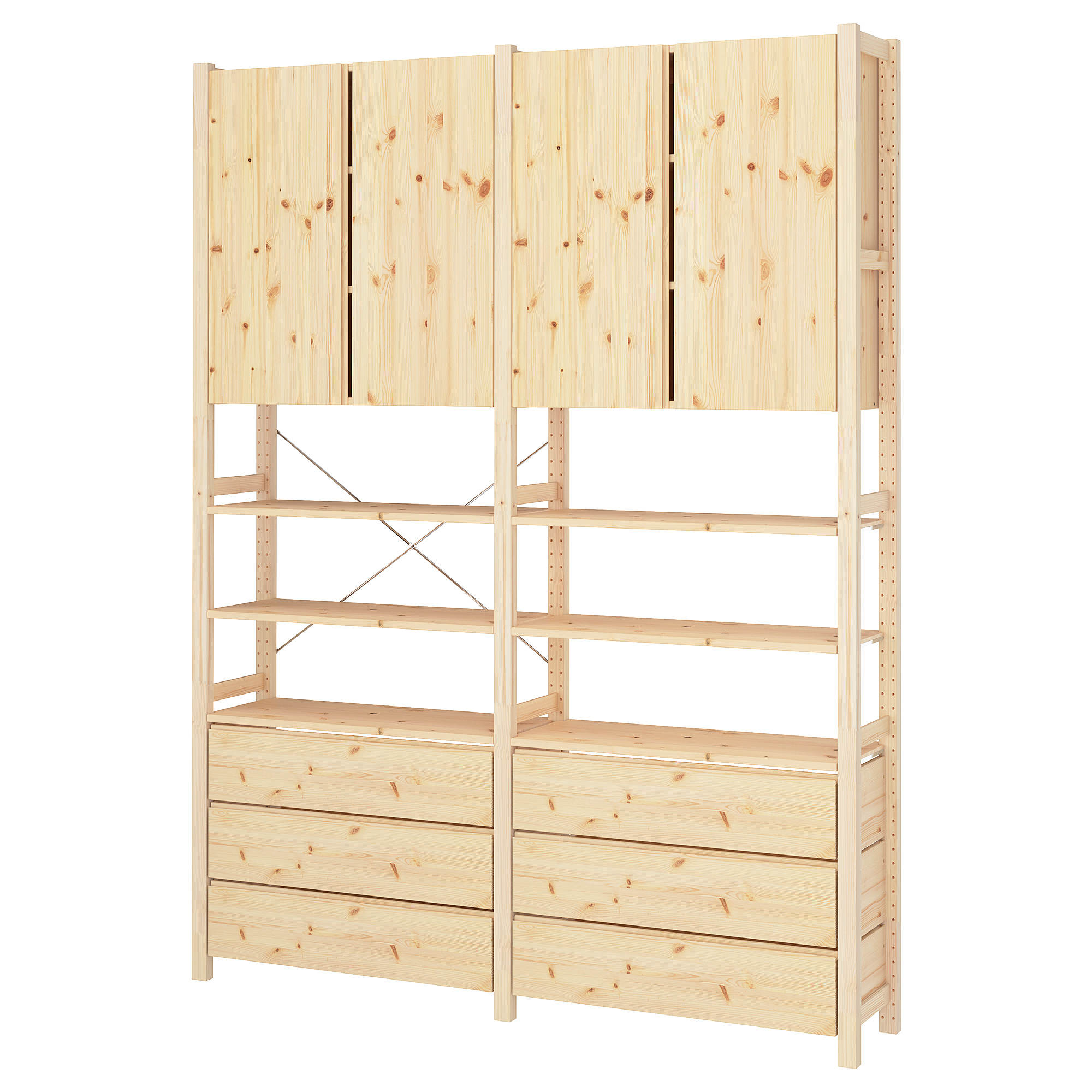 IVAR shelving unit w cabinets/drawers