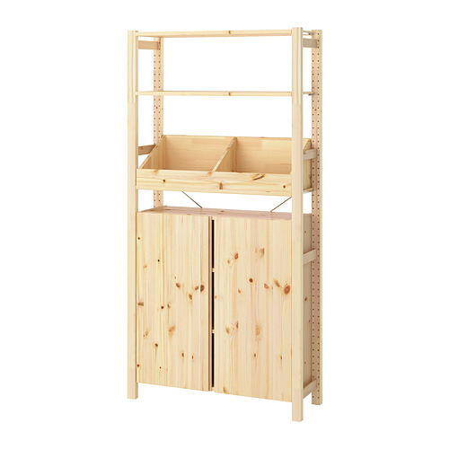 IVAR - 層架組, 含收納箱層架/松木, 89x30x179 公分 | IKEA 線上購物 - PE969943_S4