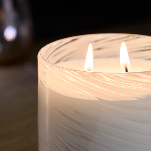 KRONSÅNGARE scented candle in glass, 2 wicks