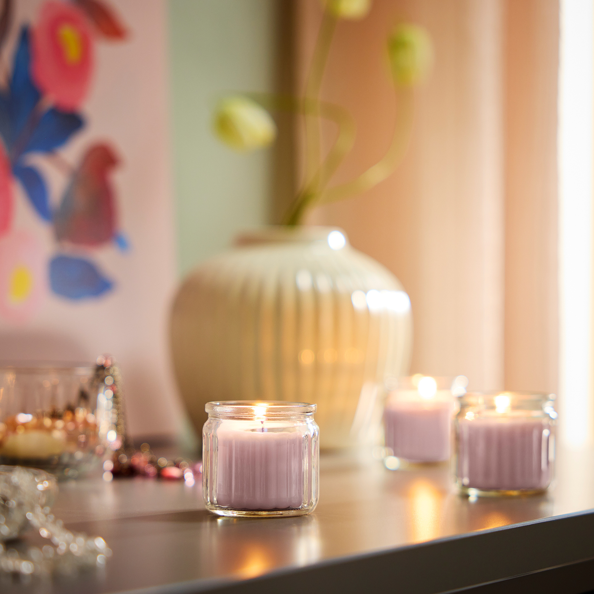 HÖKGÖK scented candle in glass