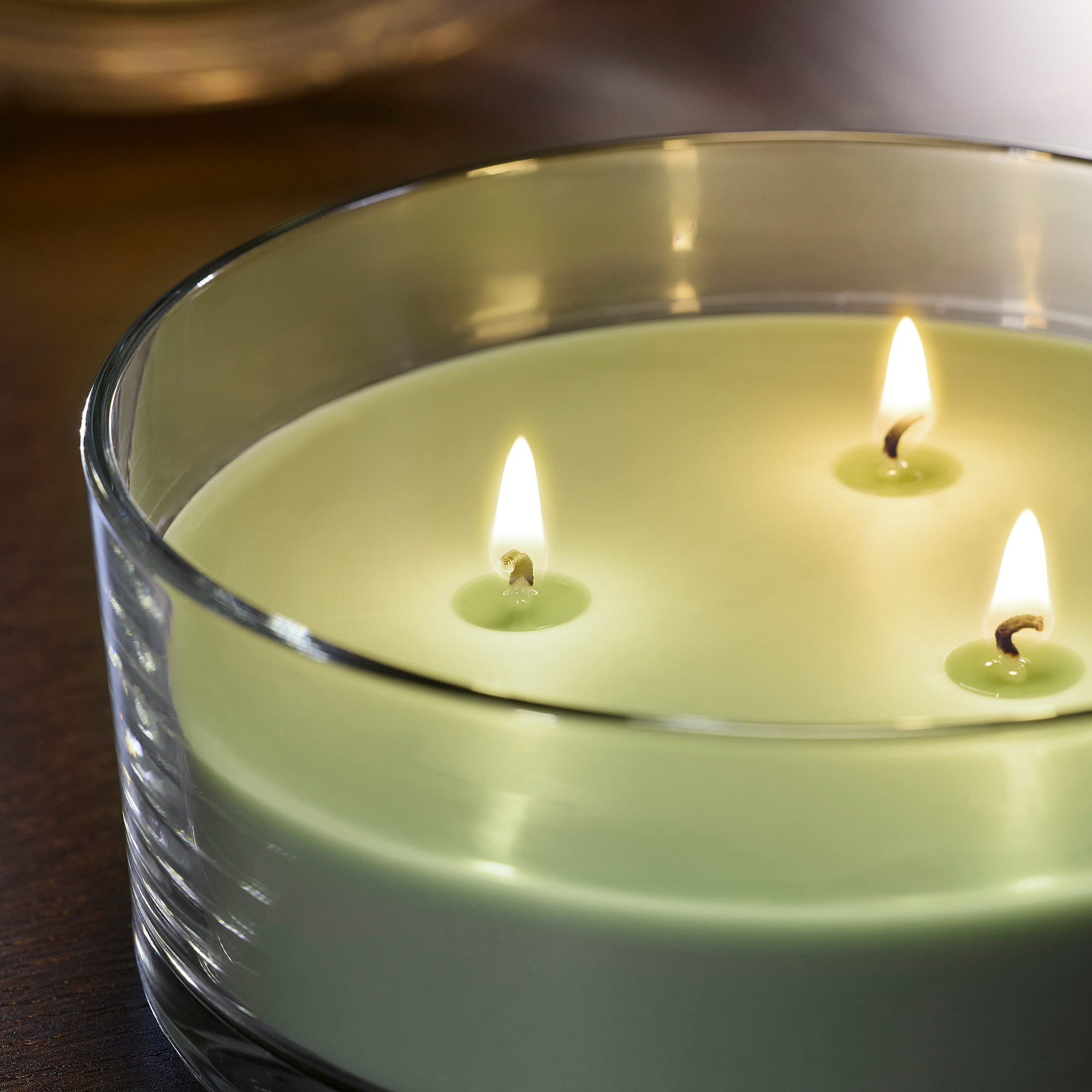 LOTSFÅGEL scented candle in glass, 3 wicks