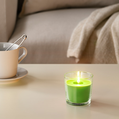 SINNLIG - scented candle in glass, Apple and pear/green | IKEA Taiwan Online - PE630192_S4