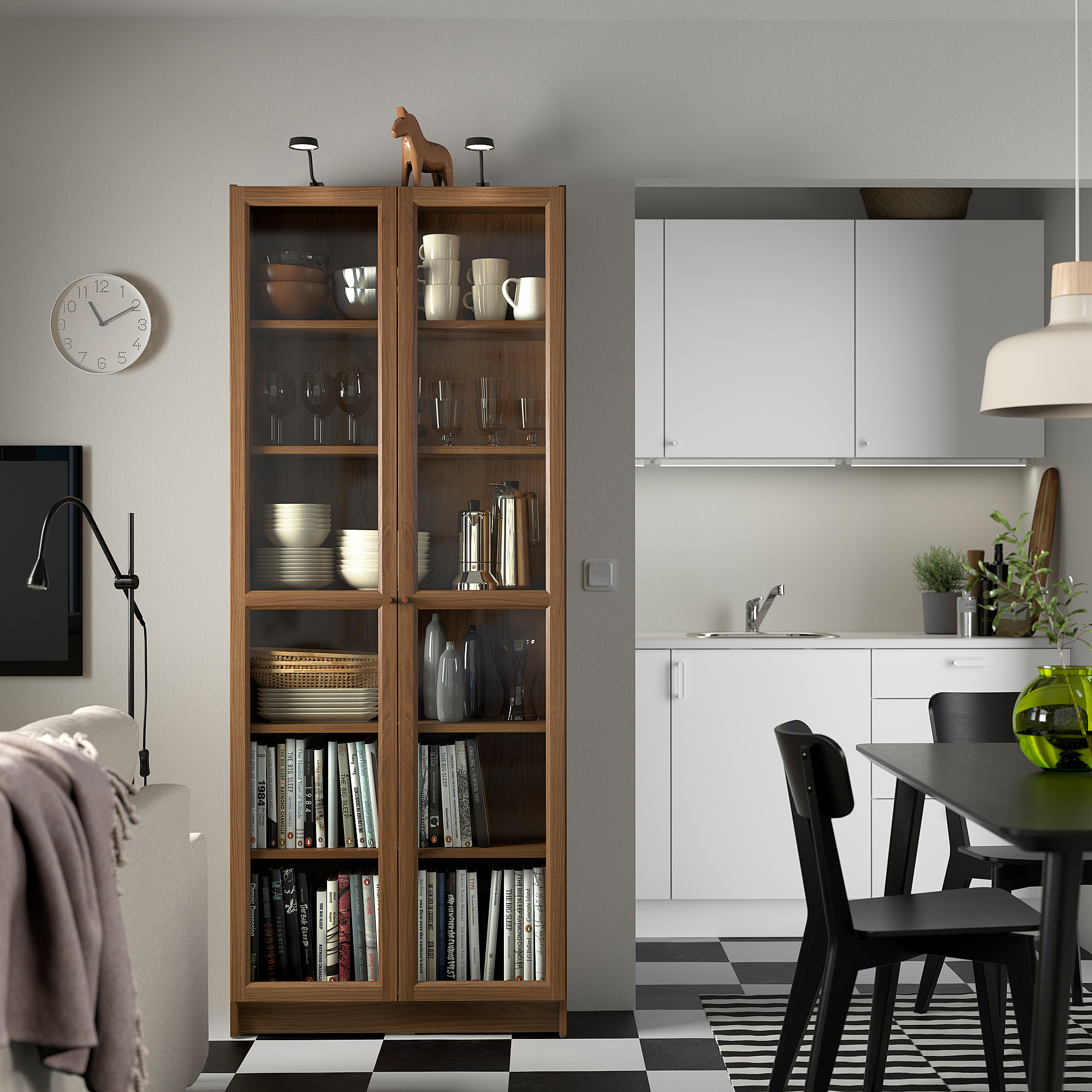 BILLY/OXBERG bookcase with glass doors