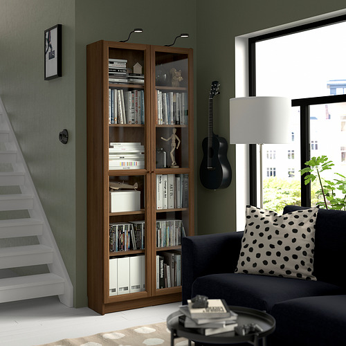 BILLY/OXBERG bookcase with glass doors