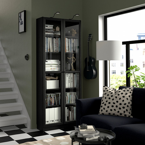 BILLY/OXBERG bookcase with glass doors