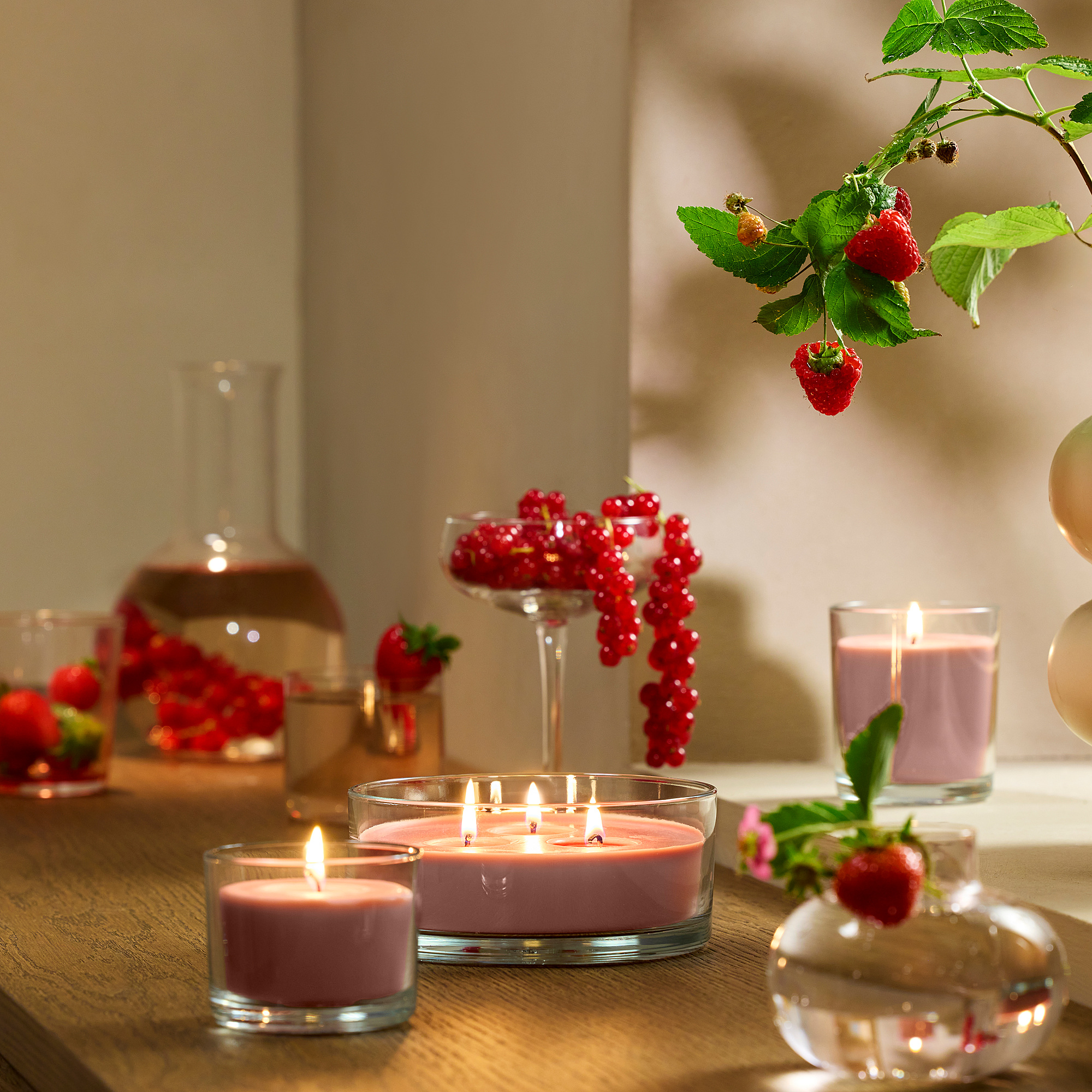 LOTSFÅGEL scented candle in glass