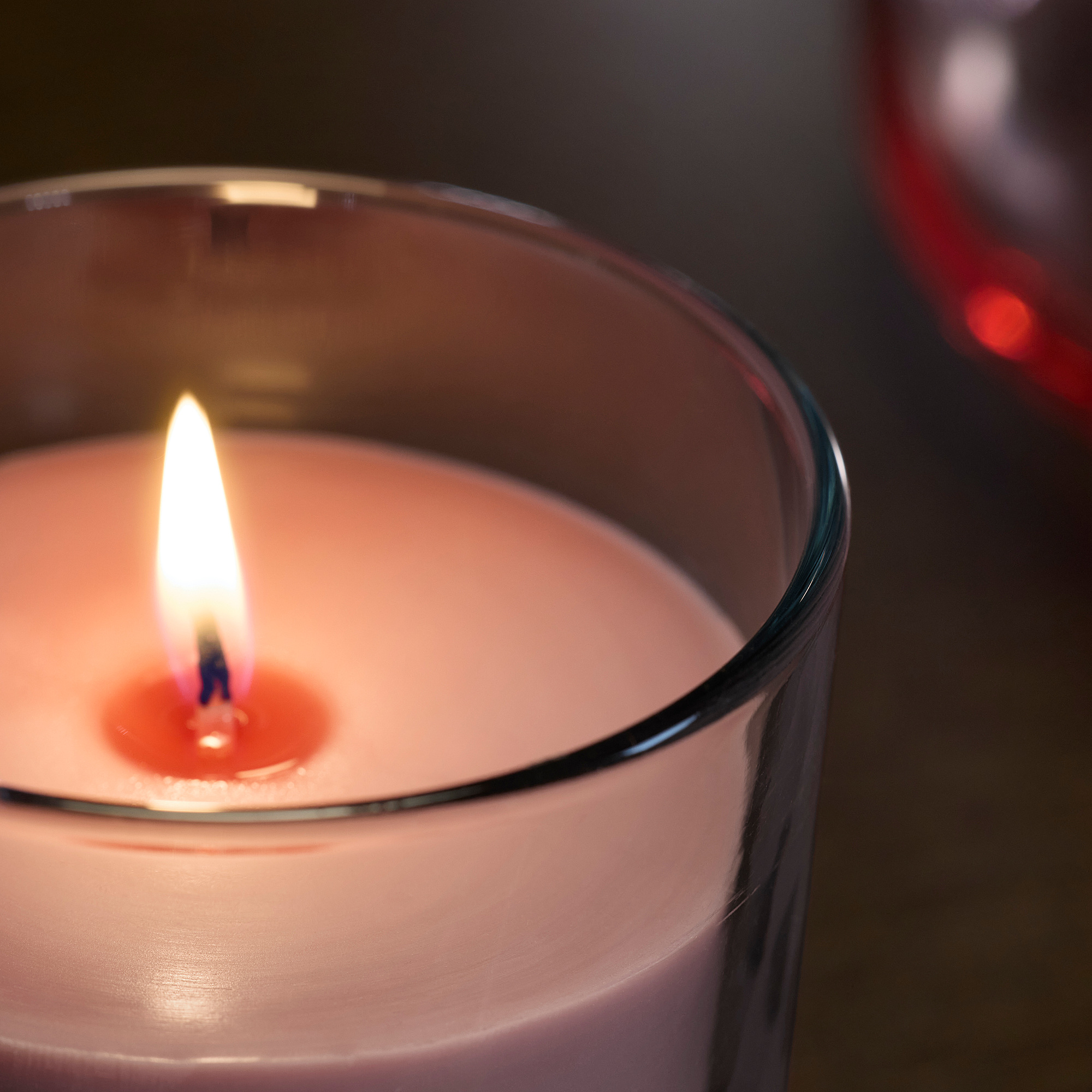 LOTSFÅGEL scented candle in glass
