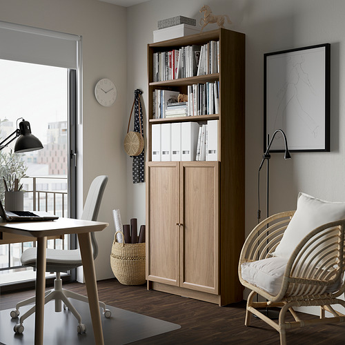 BILLY/OXBERG bookcase with doors