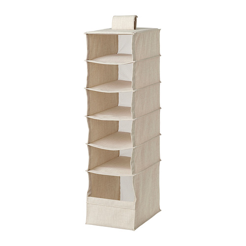 PURRPINGLA - hanging storage w 6 compartments, textile/beige, 22x34x80 cm | IKEA Taiwan Online - PE970220_S4