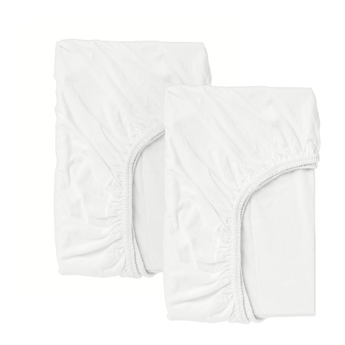 LEN - fitted sheet for cot, white, 60x120 cm | IKEA Taiwan Online - PE681552_S4
