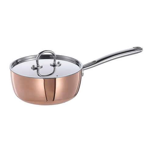 FINMAT - saucepan with lid, copper/stainless steel, 1.5 l | IKEA Taiwan Online - PE867990_S4