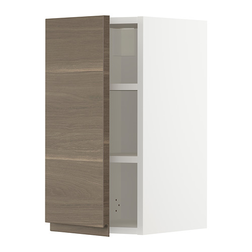 METOD - wall cabinet with shelves, white/Voxtorp walnut effect | IKEA Taiwan Online - PE725482_S4