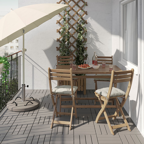 ASKHOLMEN - 戶外餐桌椅組, 灰棕色/Kuddarna 灰色 | IKEA 線上購物 - PE713979_S4
