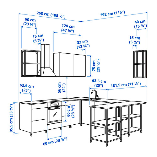 ENHET - corner kitchen, white/grey frame | IKEA Taiwan Online - PE825267_S4