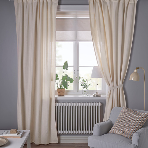 LENDA curtains with tie-backs, 1 pair