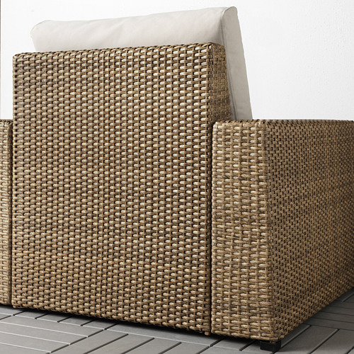 SOLLERÖN - armchair, outdoor, brown/Frösön/Duvholmen beige | IKEA Taiwan Online - PE673482_S4