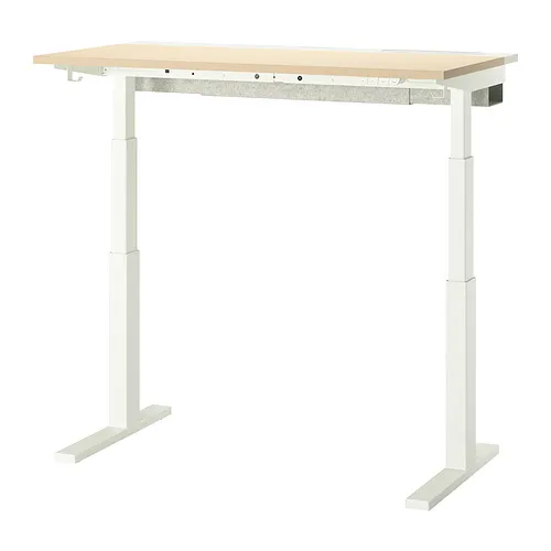 MITTZON - 升降式工作桌, 電動 實木貼皮, 樺木/白色, 120x60 公分 | IKEA 線上購物 - PE907151_S4
