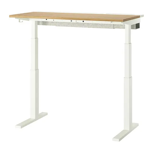 MITTZON - 升降式工作桌, 電動 實木貼皮, 橡木/白色, 120x60 公分 | IKEA 線上購物 - PE907157_S4