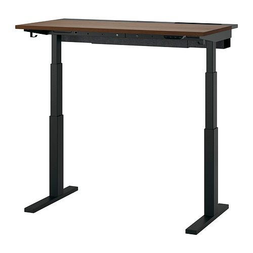 MITTZON - desk sit/stand, electric walnut veneer/black, 120x60 cm | IKEA Taiwan Online - PE907159_S4