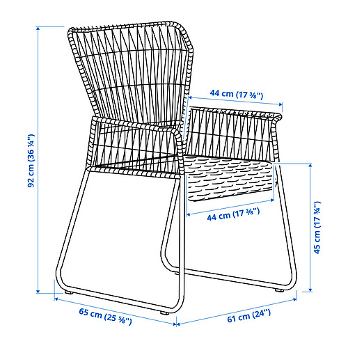 VÄSMAN/TALLSKÄR table+6 chairs w armrests, outdoor