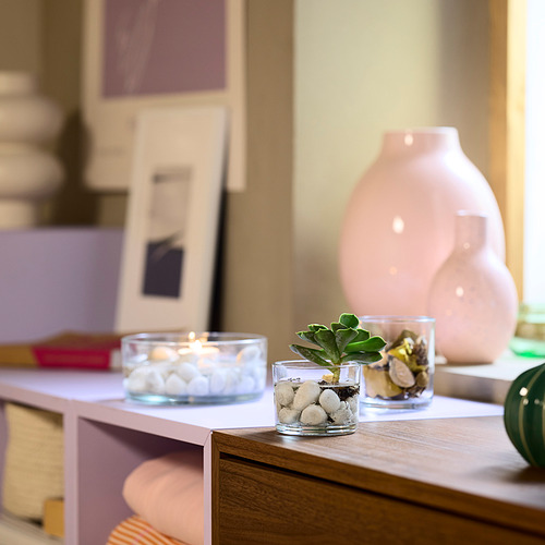 LOTSFÅGEL scented candle in glass