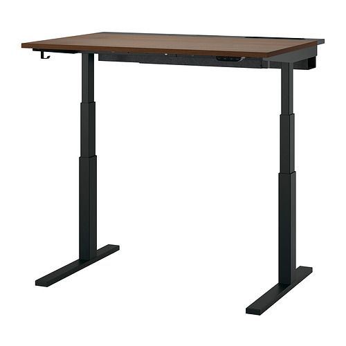 MITTZON - desk sit/stand, electric walnut veneer/black, 120x80 cm | IKEA Taiwan Online - PE907243_S4