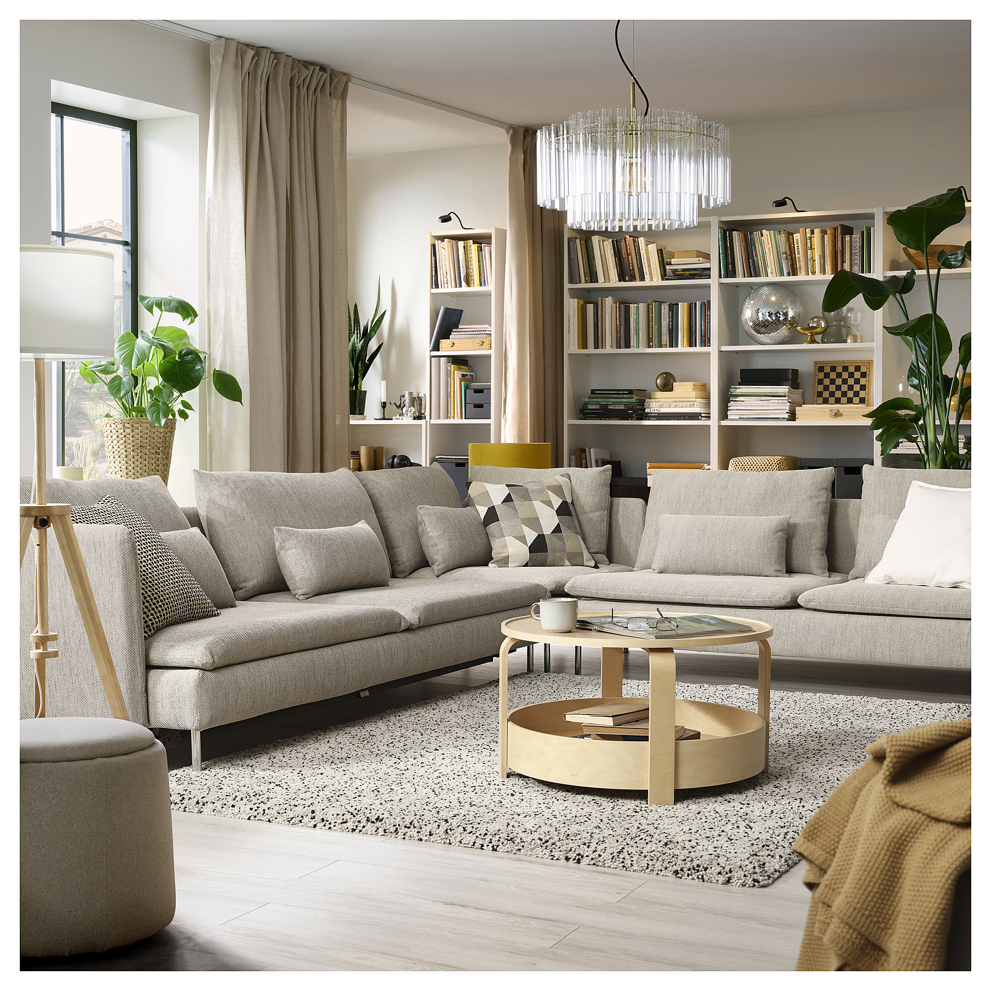 SÖDERHAMN corner sofa-bed, 6-seat