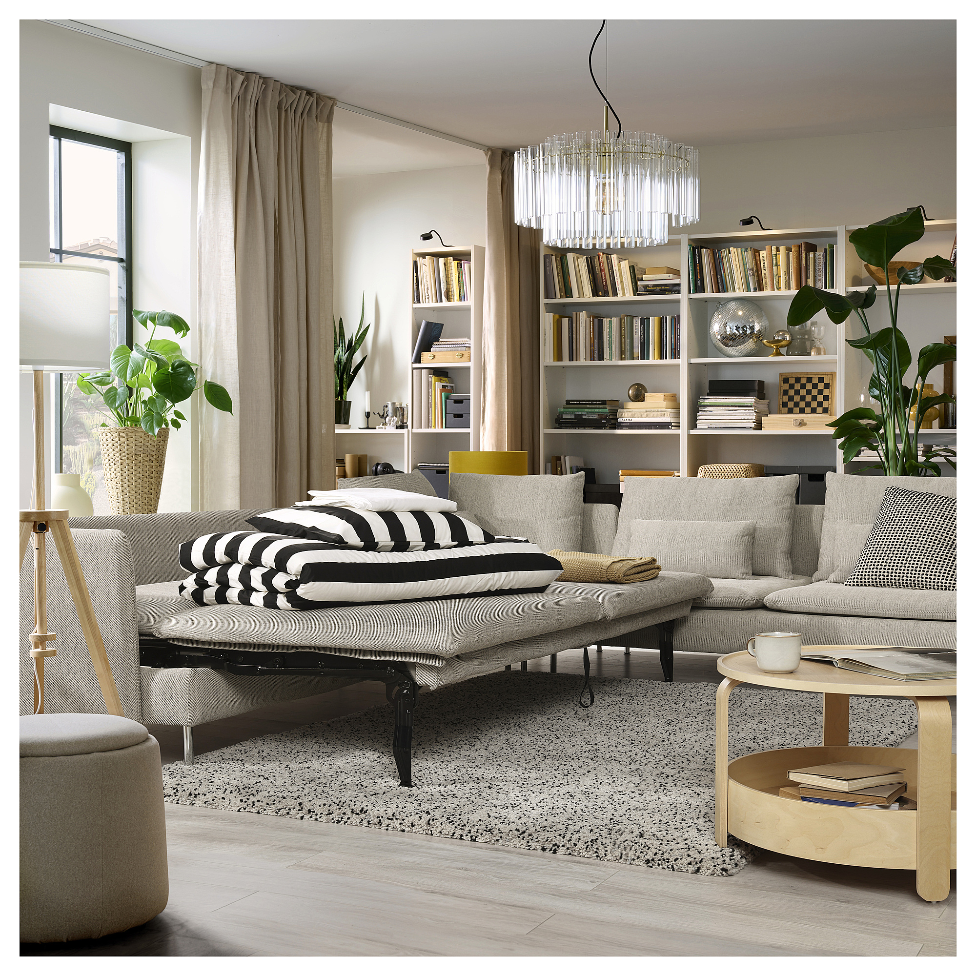 SÖDERHAMN corner sofa-bed, 6-seat