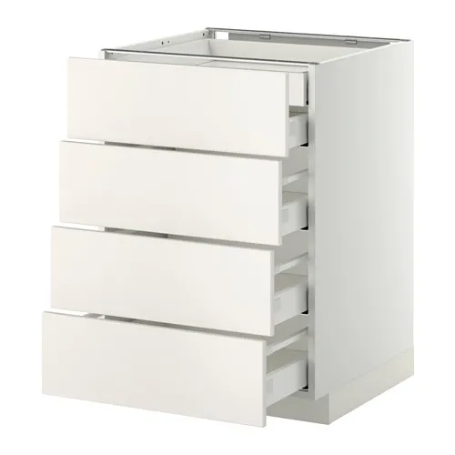 METOD - base cb 4 frnts/2 low/3 md drwrs, white Maximera/Veddinge white, 60x60x80 cm | IKEA Taiwan Online - PE358150_S4