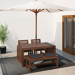 ÄPPLARÖ - table+8 reclining chairs, outdoor brown stained | IKEA Taiwan Online - PE513325_S3