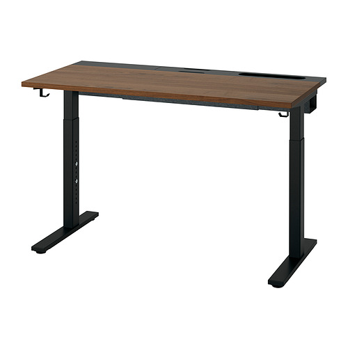 MITTZON - desk, walnut veneer/black, 120x60 cm | IKEA Taiwan Online - PE907339_S4