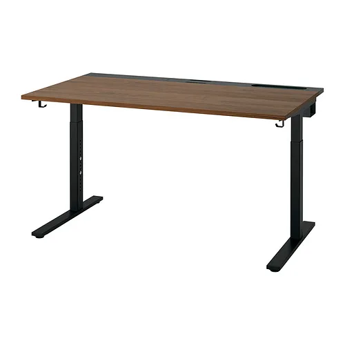 MITTZON - 書桌/工作桌, 實木貼皮, 胡桃木/黑色 140x80 公分 | IKEA 線上購物 - PE907370_S4