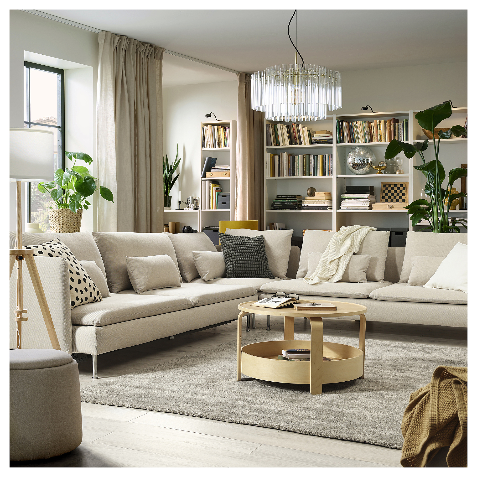 SÖDERHAMN corner sofa-bed, 6-seat