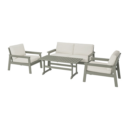 BONDHOLMEN - 4-seat conversation set, outdoor, grey stained/Frösön/Duvholmen beige | IKEA Taiwan Online - PE769797_S4