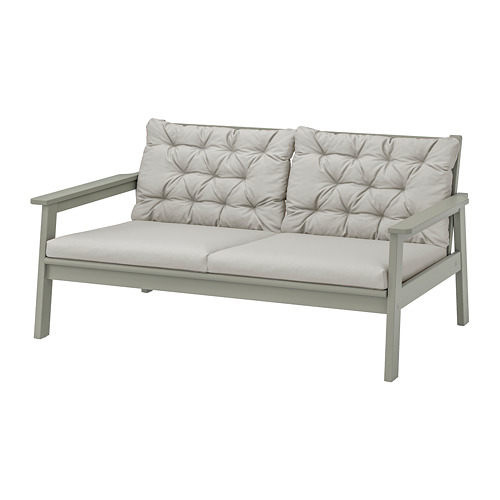 BONDHOLMEN - 2-seat sofa, outdoor, grey stained/Kuddarna grey | IKEA Taiwan Online - PE769829_S4
