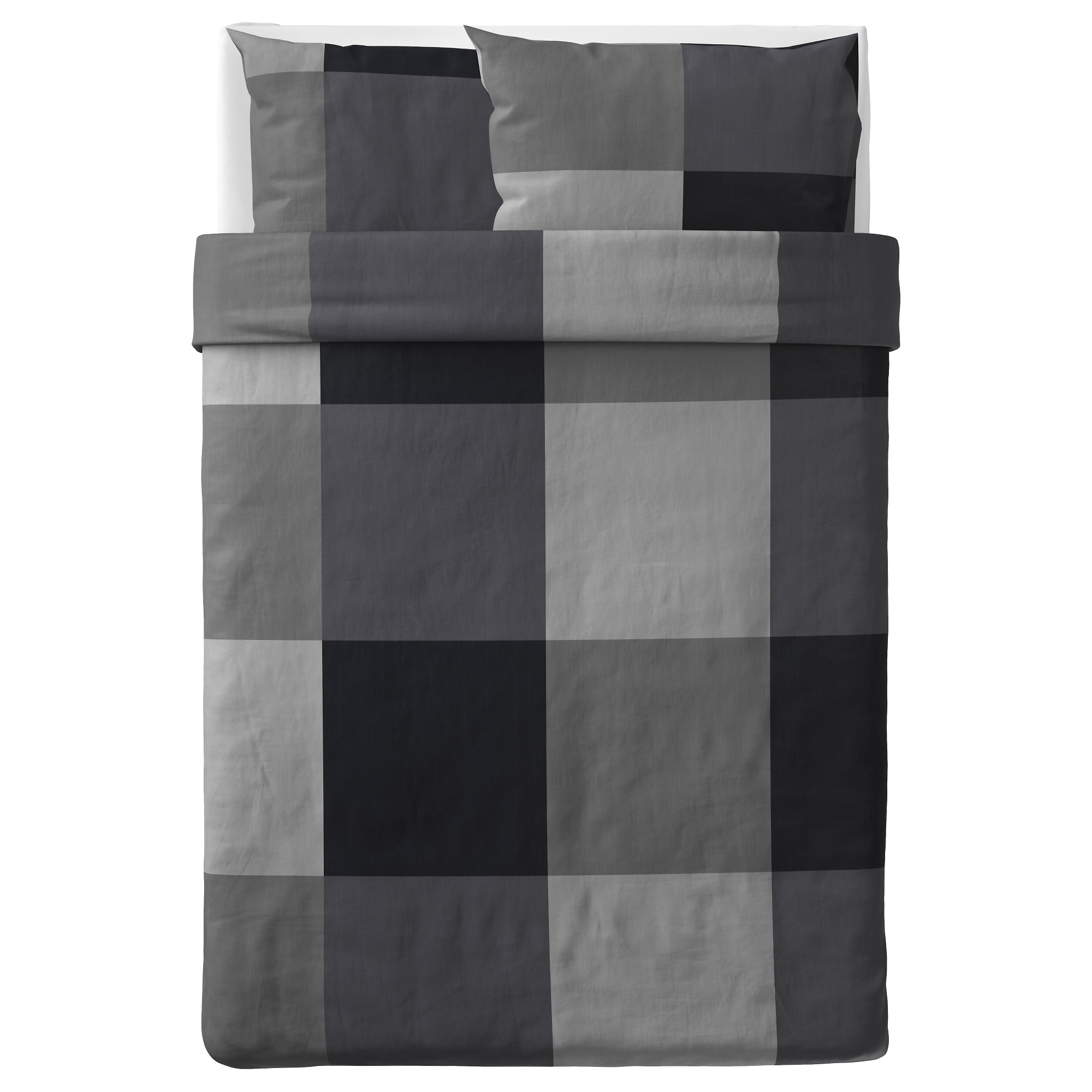 BRUNKRISSLA duvet cover and 2 pillowcases