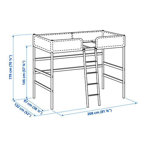 TUFFING loft bed frame