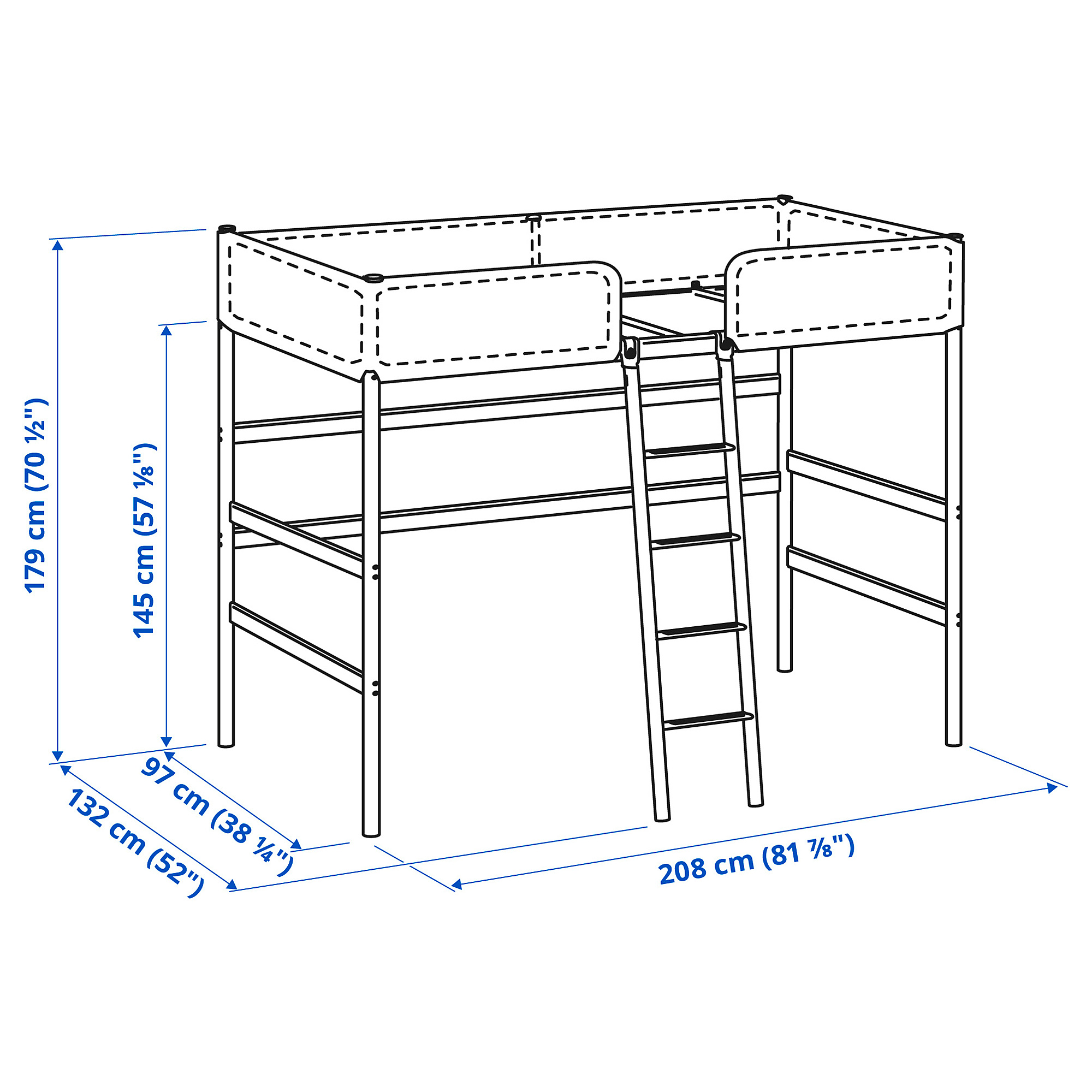 TUFFING loft bed frame