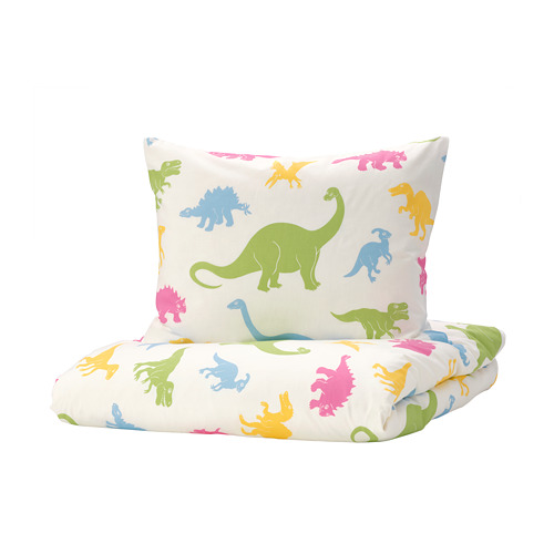 JÄTTELIK - quilt cover and pillowcase, dinosaur/multicolour | IKEA Taiwan Online - PE769895_S4