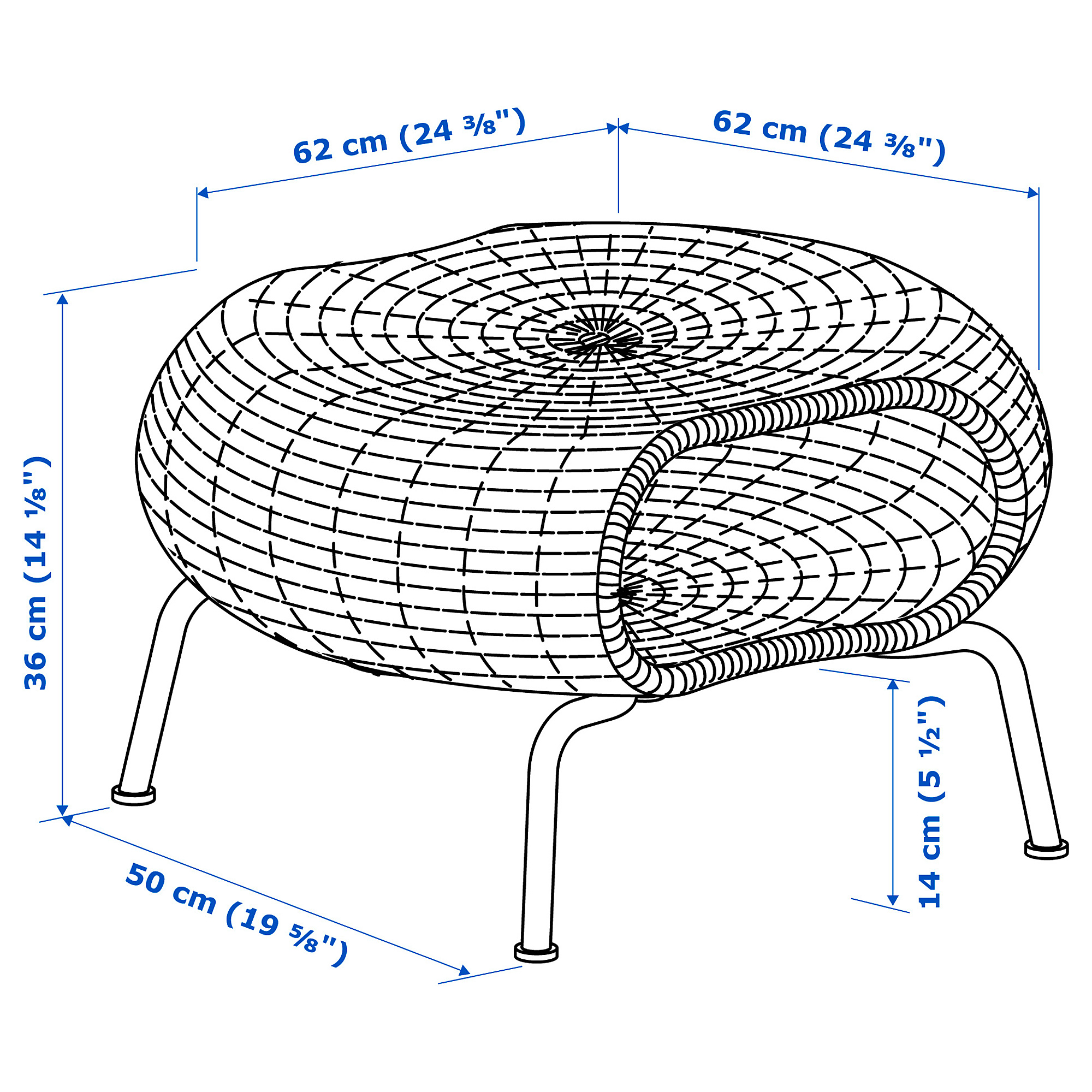 GAMLEHULT footstool with storage