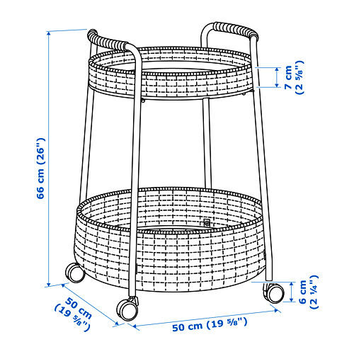 LUBBAN trolley table with storage