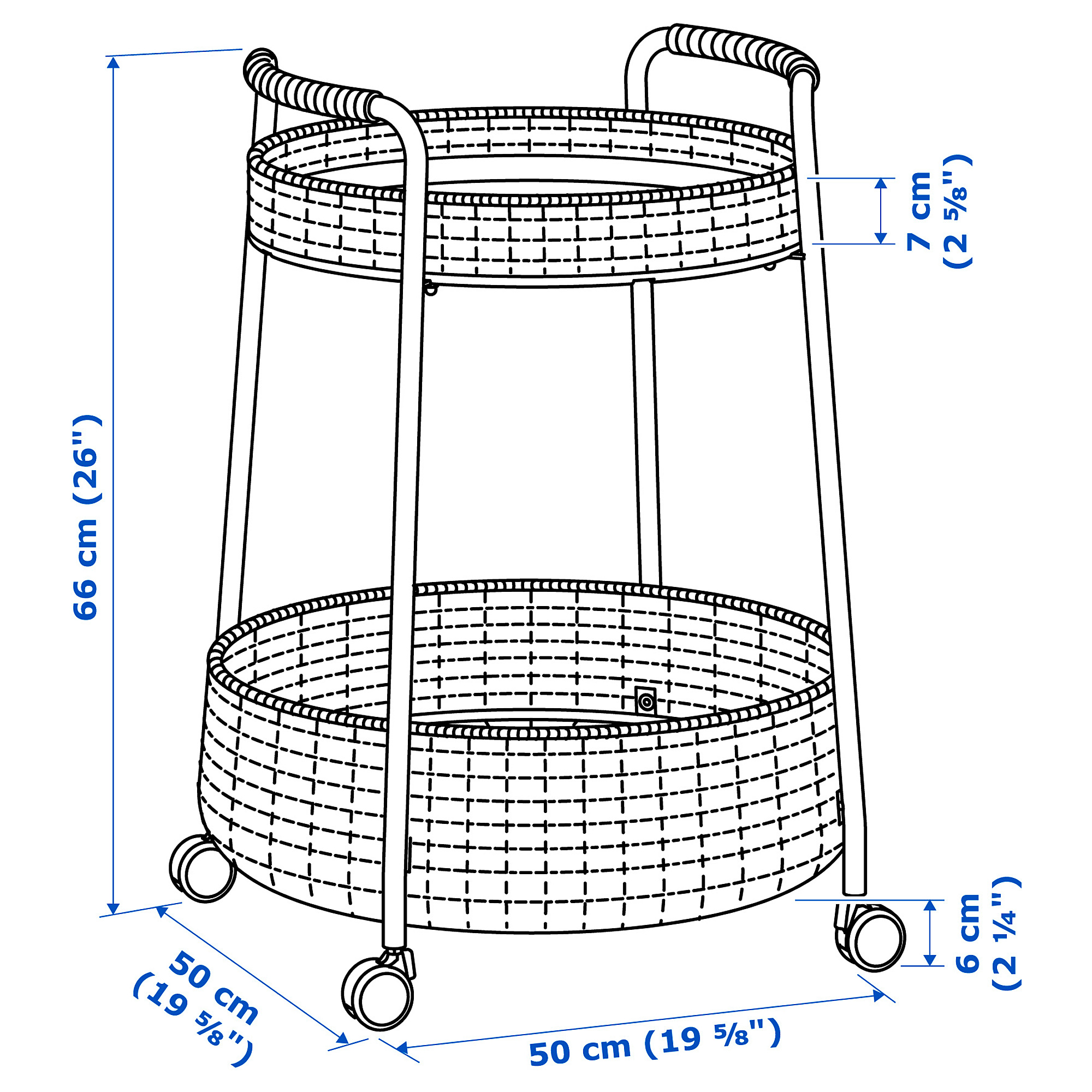 LUBBAN trolley table with storage