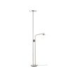 ISJAKT - LED floor uplighter/reading lamp, dimmable/nickel