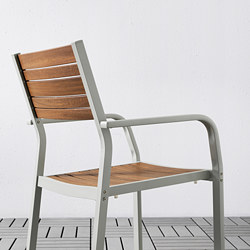 SJÄLLAND - table+6 chairs w armrests, outdoor, dark grey/light grey | IKEA Taiwan Online - PE740129_S3