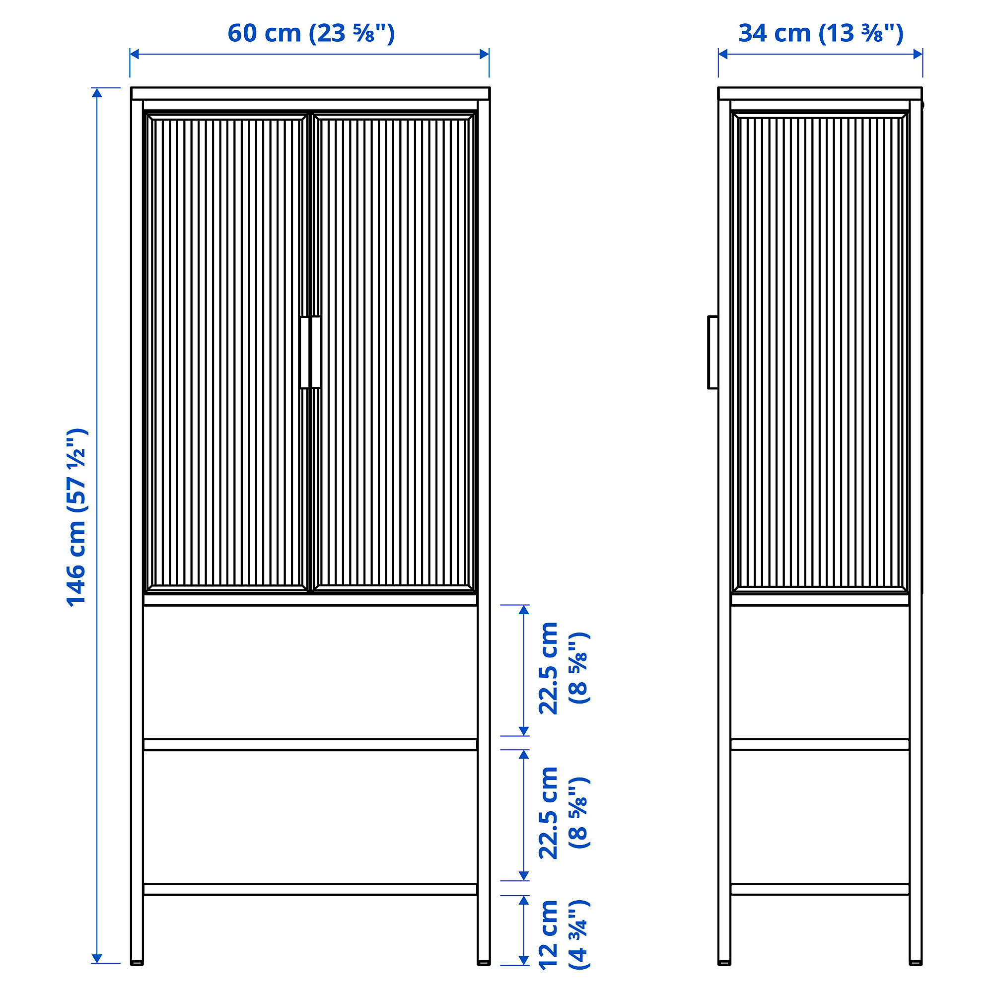 MOSSJÖN glass-door cabinet with 2 doors