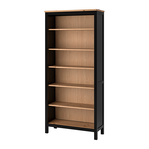 HEMNES - 書櫃, 黑棕色/淺棕色, 90x198 公分 | IKEA 線上購物 - PE770199_S4